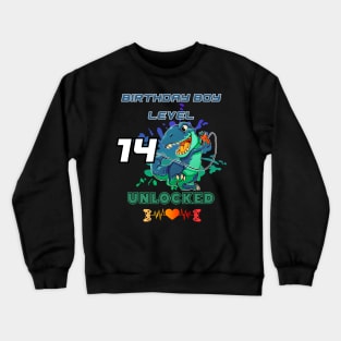 Birthday Boy Level 14 Unlocked Crewneck Sweatshirt